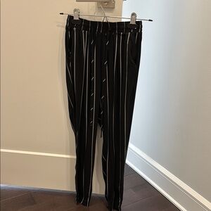 PrettyLittleThing Black and White Striped Pants